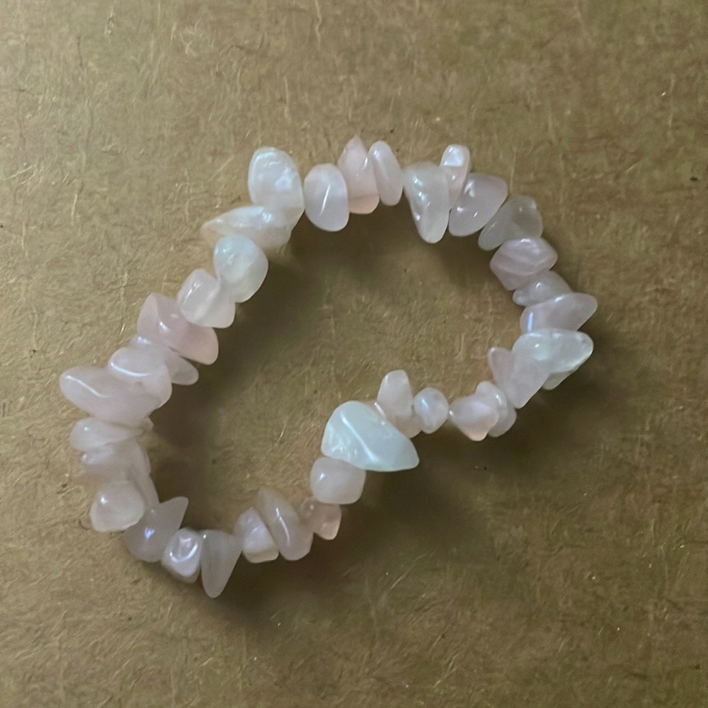 Handmade rose quartz necklace